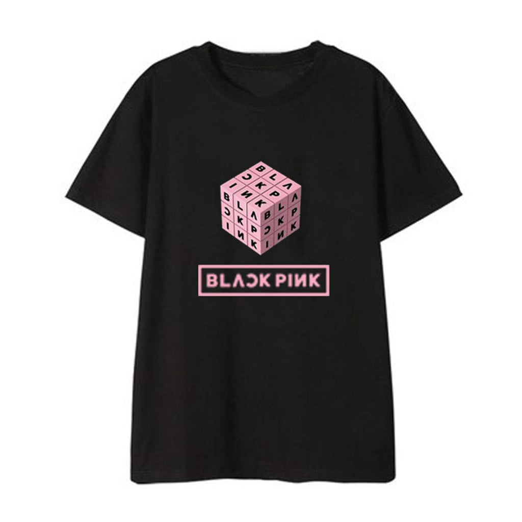 Hiphop Short Sleeve Street Fashion Kpop Music Fans Black a T-Shirt
