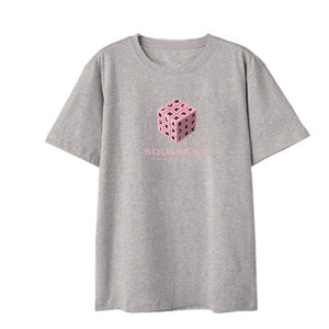 Hiphop Short Sleeve Street Fashion Kpop Music Fans Grey a T-Shirt