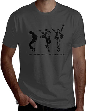 His Music Will Live Forever 2019 Geek Combed Cotton for Male Short Sleeve Deep Heather T-Shirt