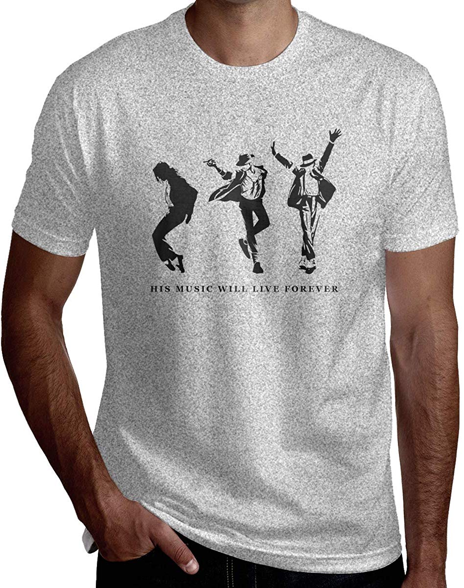 His Music Will Live Forever 2019 Geek Combed Cotton for Male Short Sleeve Gray T-Shirt