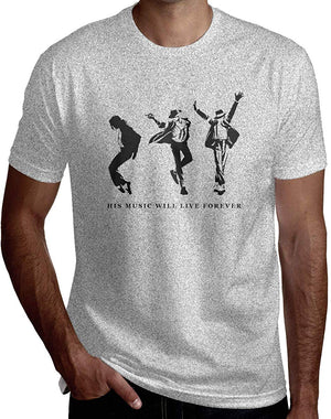 His Music Will Live Forever 2019 Geek Combed Cotton for Male Short Sleeve Gray T-Shirt