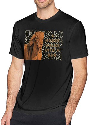 Horse-Charlie Day Men Limited Edition Short Sleeved Popular black T-Shirt