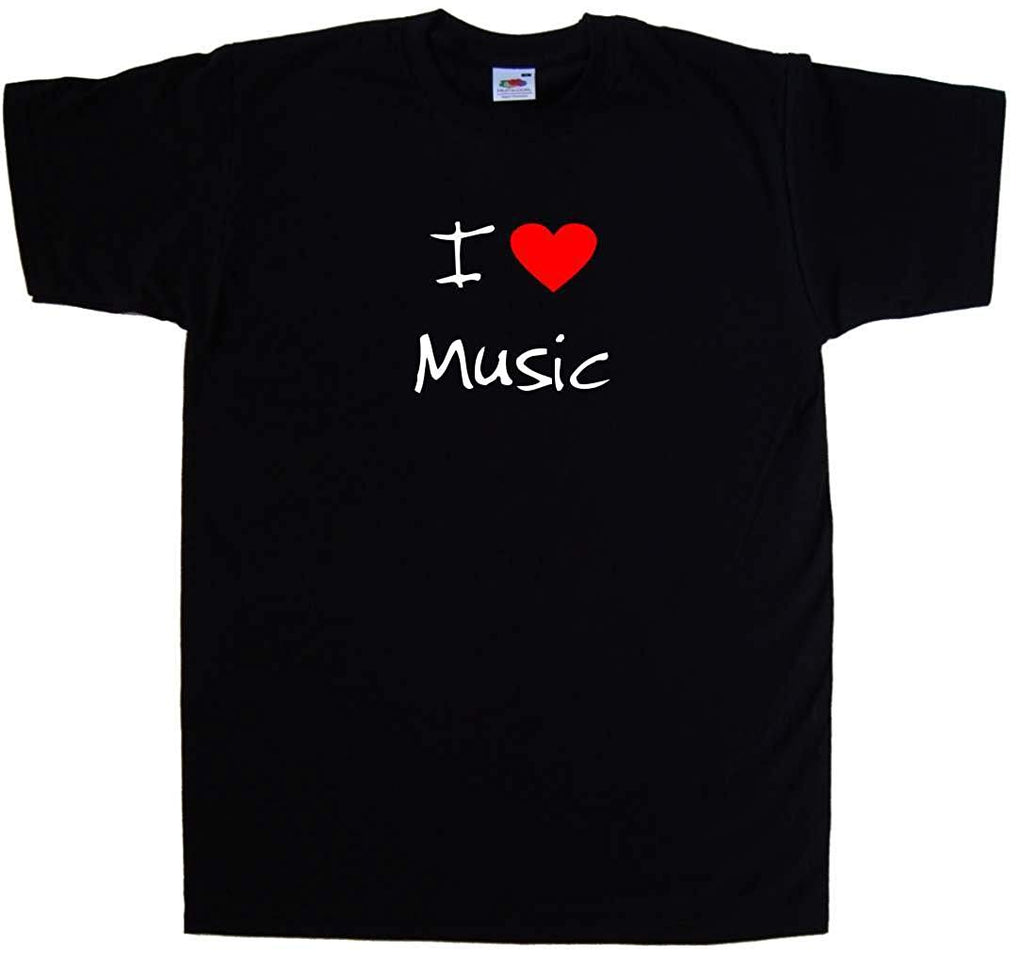 I Love Heart Music black T-Shirt