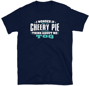 I Wonder If Cherry Pie Think About Me Too Food Lover Navy T-Shirt