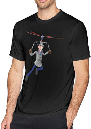 Inspector Gadget Limited Edition Popular Mens Short Sport Sleeved black T-Shirt