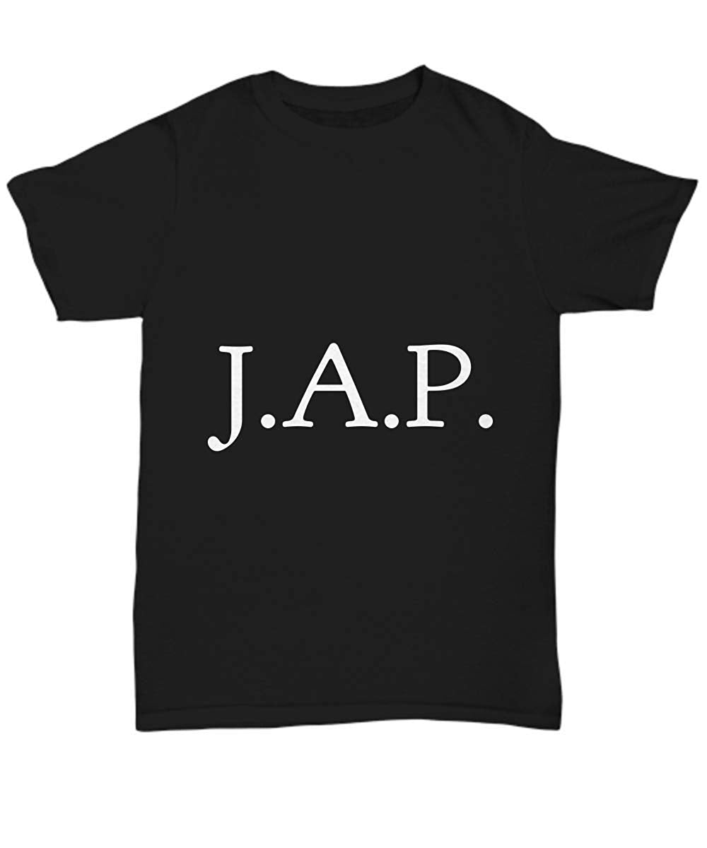 J A P Unisex Black T-Shirt