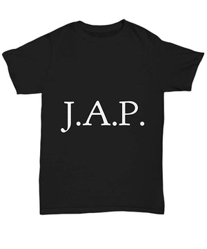J A P Unisex Black T-Shirt