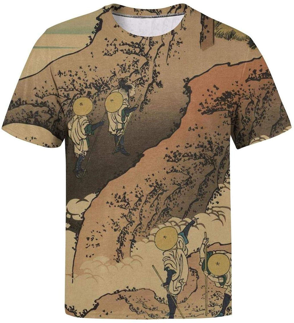 Japanese Ukiyo Art 3D Printed Men's Breathable O Neck Athletic Short Sleeve White-83 T-Shirt