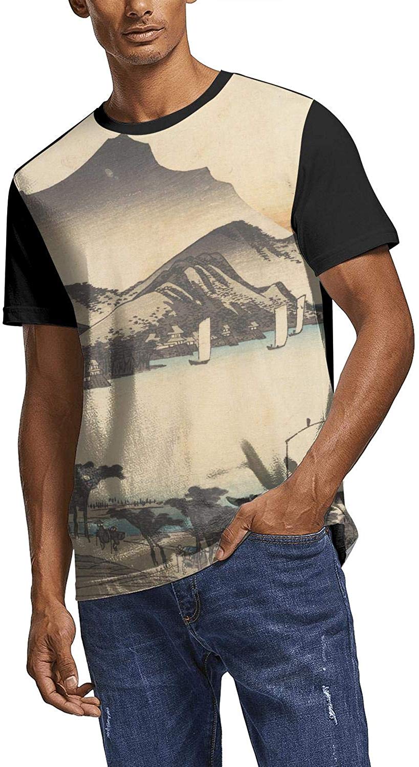 Japanese Ukiyo Art 3D Printed Men's Breathable O Neck Travel Short Sleeve White-174 T-Shirt