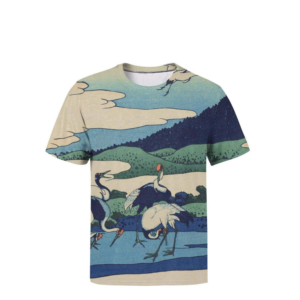 Japanese Ukiyo Art 3D Printed Men's Casual Crewneck Athletic Short Sleeve White-68 T-Shirt