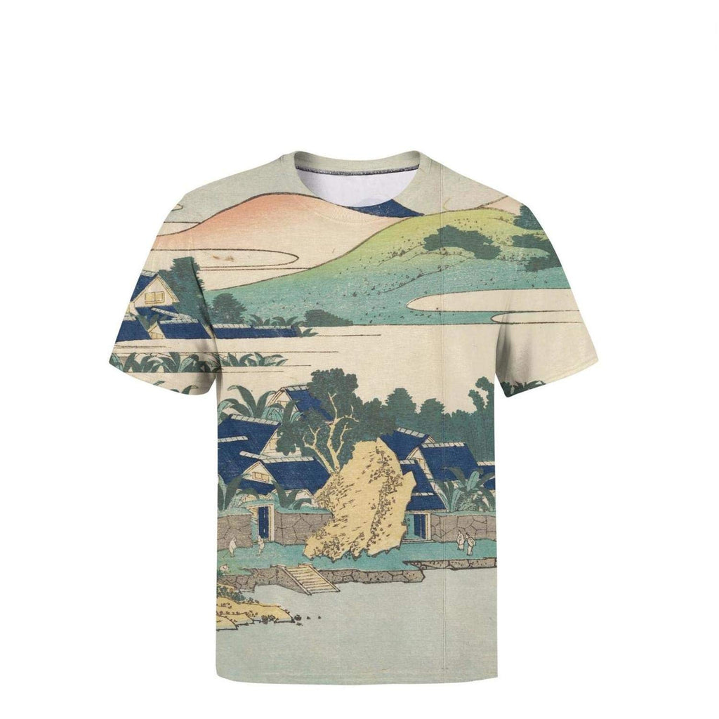 Japanese Ukiyo Art 3D Printed Men's Classic Crewneck Softball Short Sleeve White-117 T-Shirt