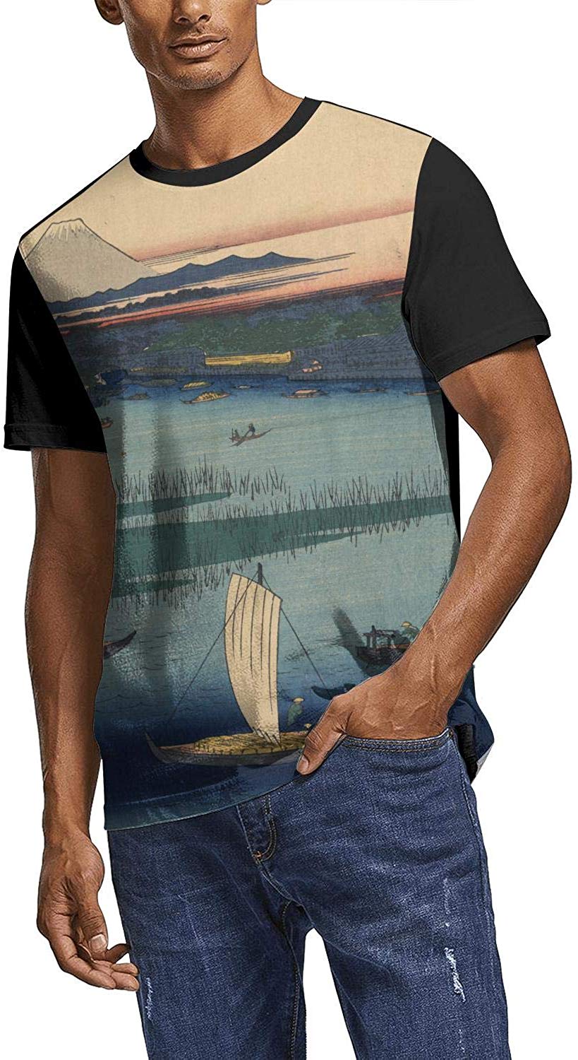 Japanese Ukiyo Art 3D Printed Men's Classic O Neck Athletic Short Sleeve White-130 T-Shirt