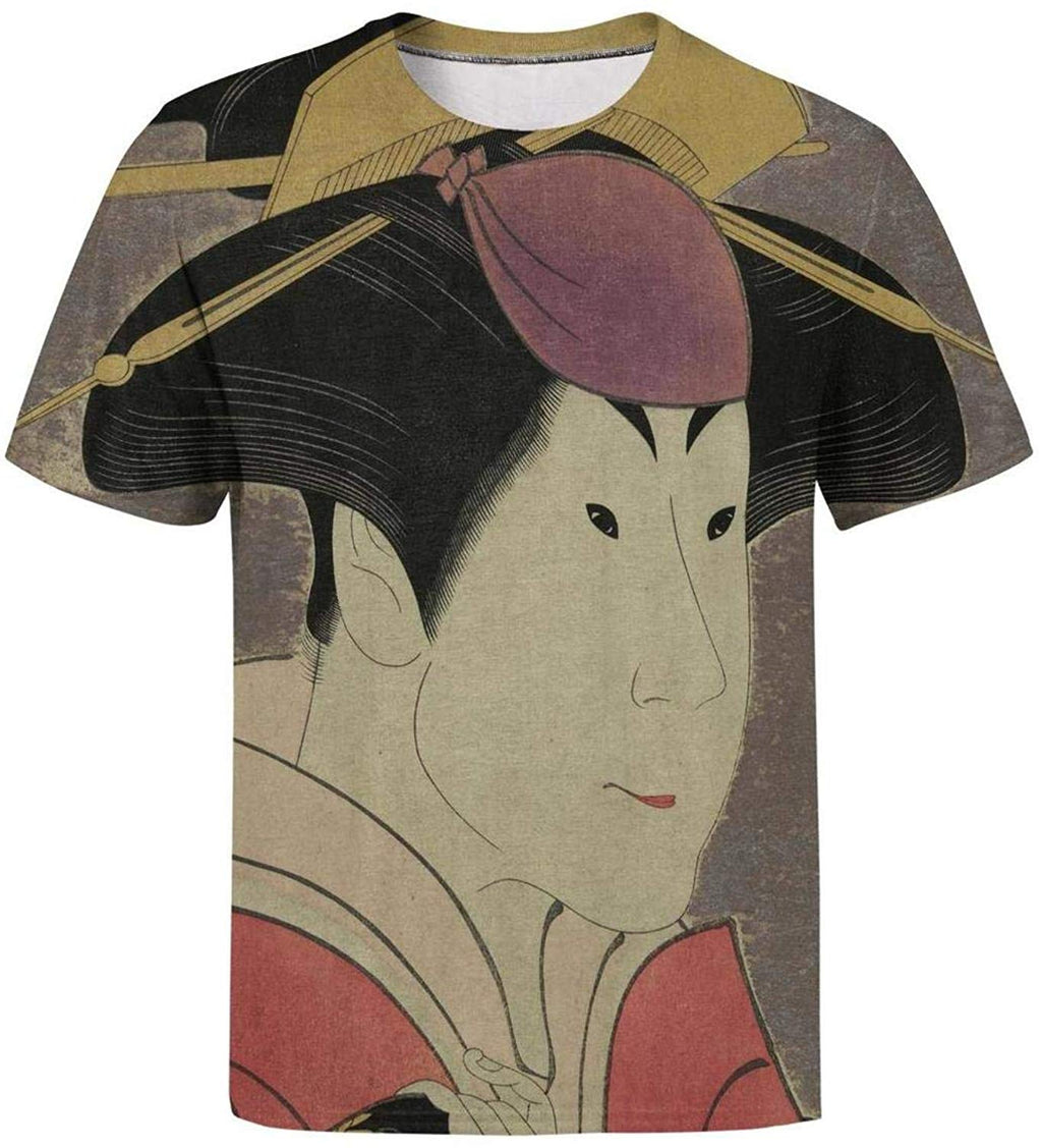 Japanese Ukiyo Art 3D Printed Men's Classic O Neck Athletic Short Sleeve White-62 T-Shirt