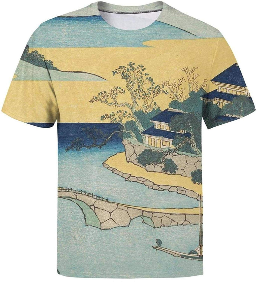 Japanese Ukiyo Art 3D Printed Men's Comfort O Neck Softball Short Sleeve White-122 T-Shirt