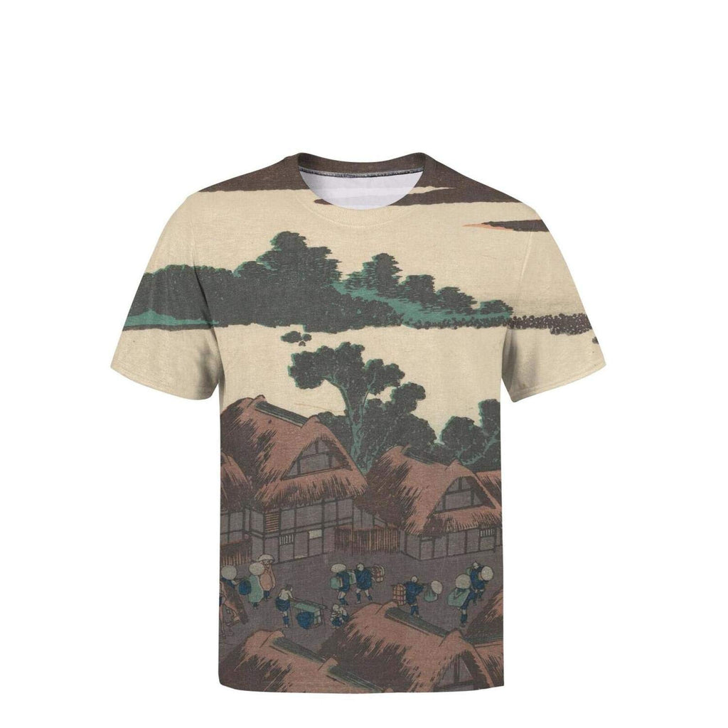 Japanese Ukiyo Art 3D Printed Men's Cute O Neck Sport Short Sleeve White-2 T-Shirt