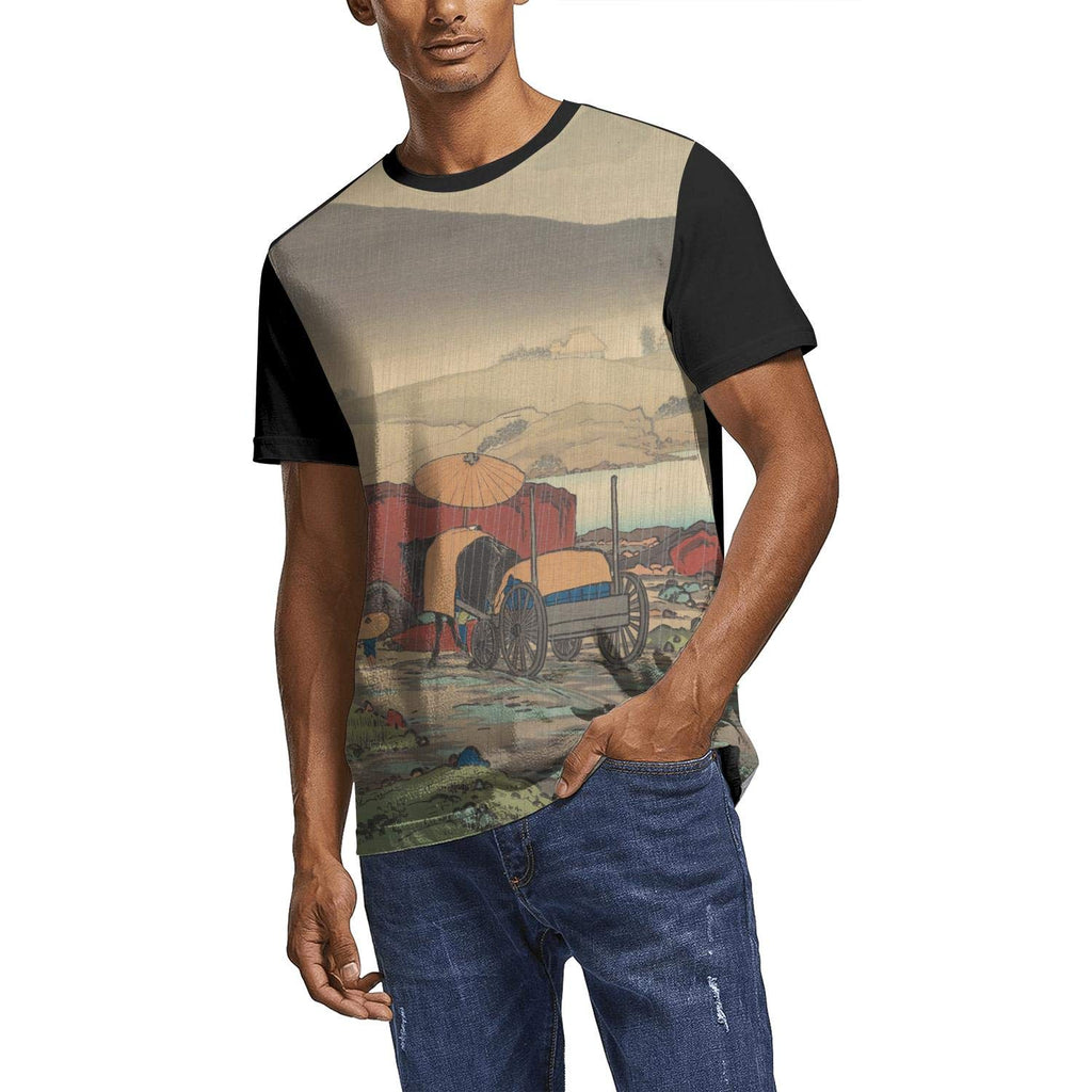 Japanese Ukiyo Art 3D Printed Men's Fan Crewneck Tennis Short Sleeve White-265 T-Shirt