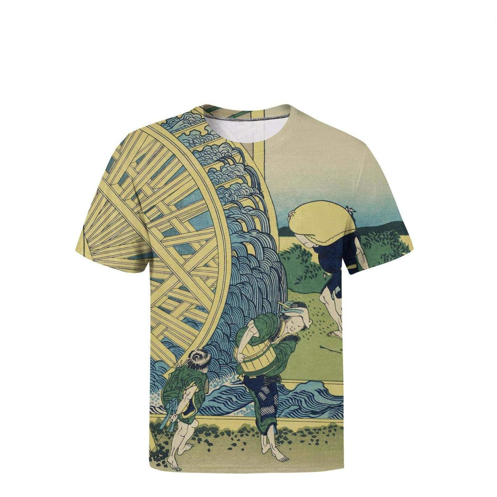 Japanese Ukiyo Art 3D Printed Men's Fashion Crew Neck Athletic Short Sleeve White-24 T-Shirt
