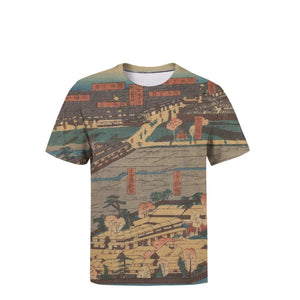 Japanese Ukiyo Art 3D Printed Men's Fashion Round Neck Softball Short Sleeve White-119 T-Shirt