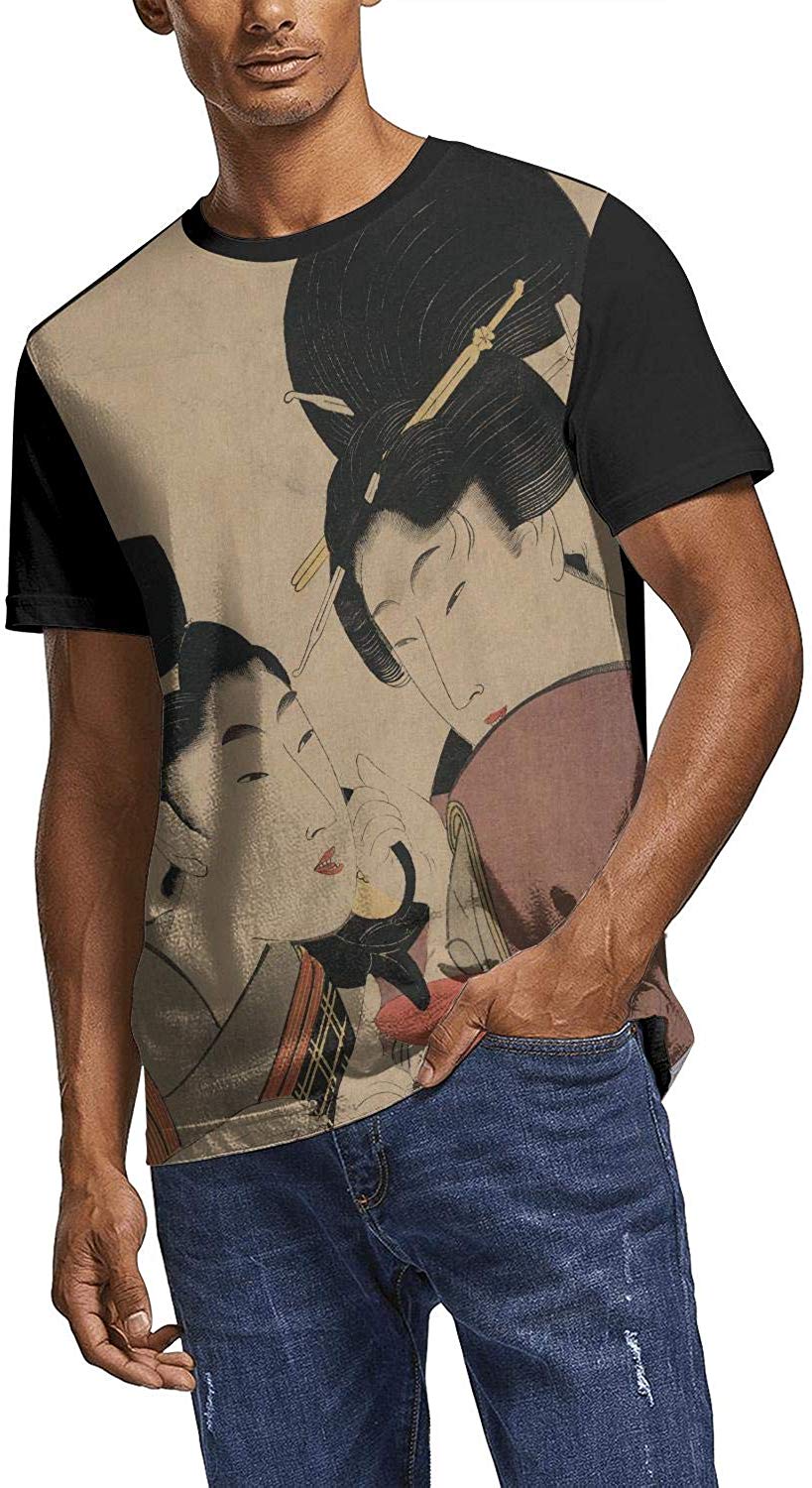 Japanese Ukiyo Art 3D Printed Men's Funny O Neck Softball Short Sleeve White-184 T-Shirt