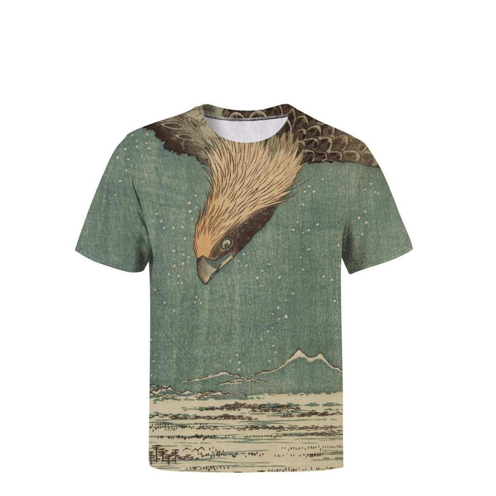 Japanese Ukiyo Art 3D Printed Men's Graphic Round Neck Baseball Short Sleeve White-74 T-Shirt