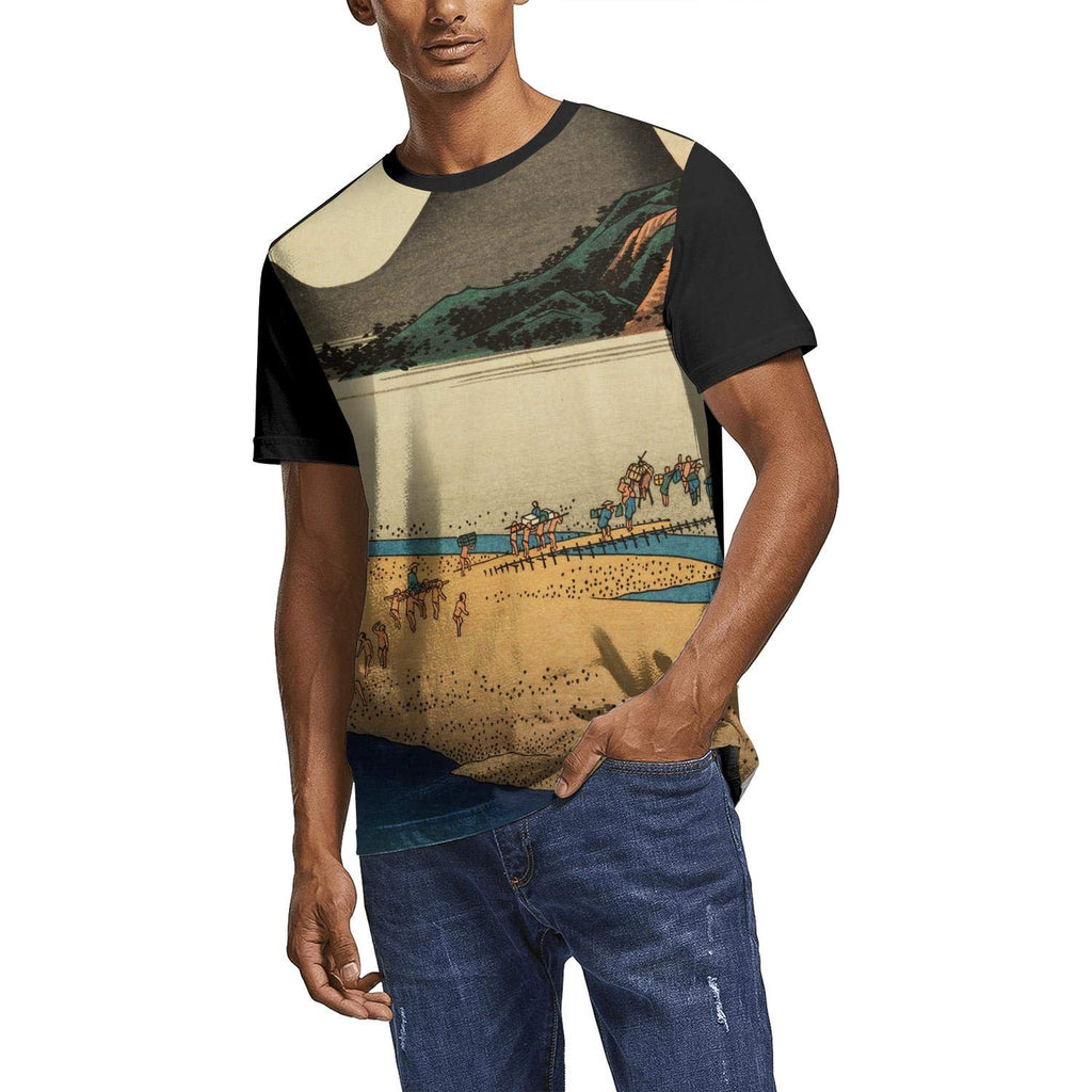 Japanese Ukiyo Art 3D Printed Men's Humorous Round Neck Sport Short Sleeve White-241 T-Shirt