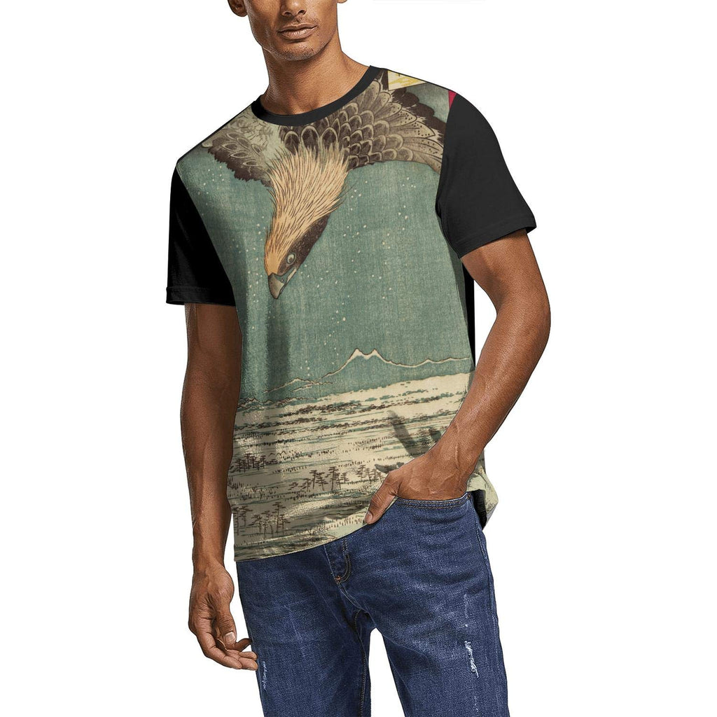 Japanese Ukiyo Art 3D Printed Men's Novelty Crew Neck Baseball Short Sleeve White-209 T-Shirt
