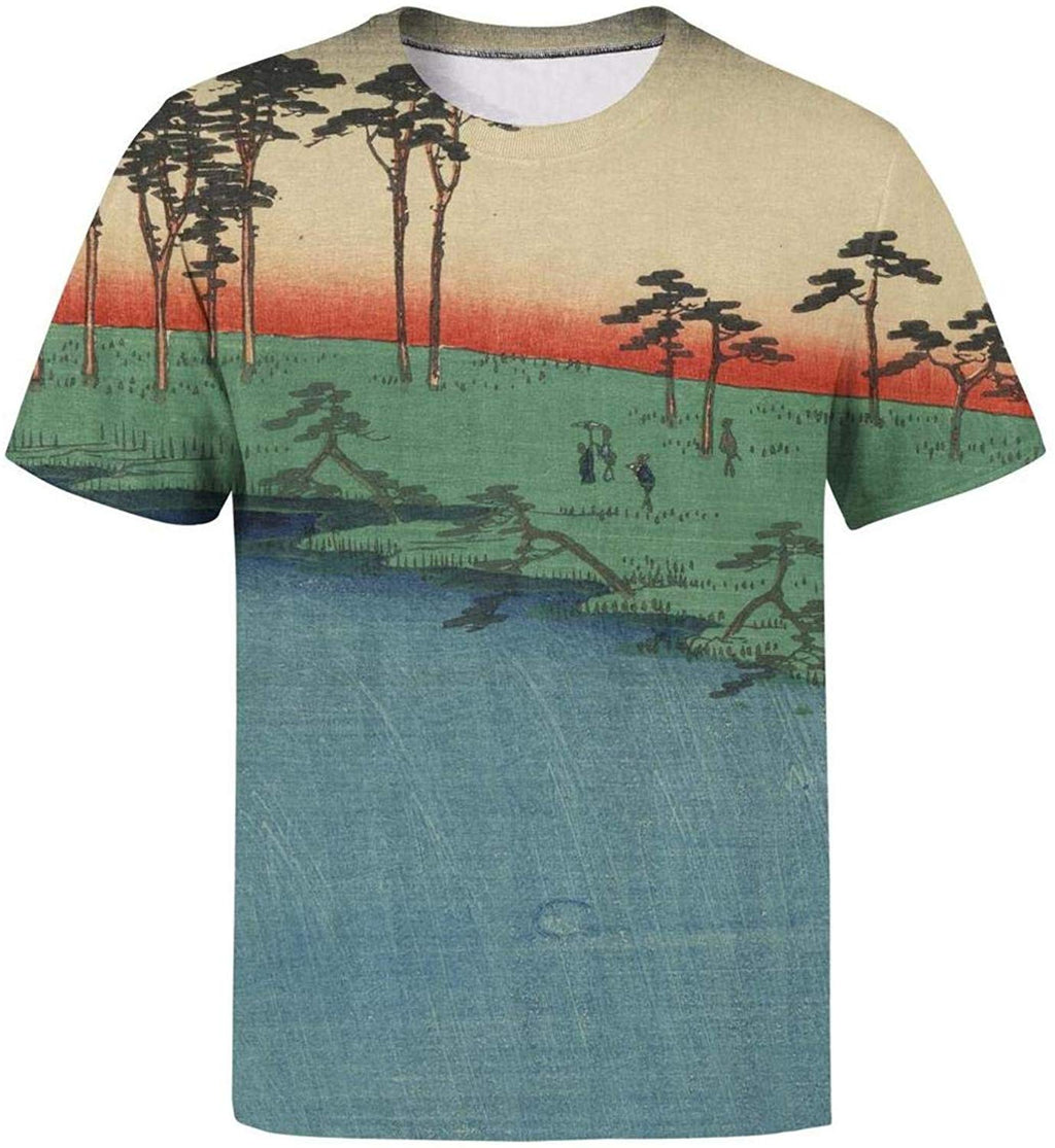 Japanese Ukiyo Art 3D Printed Men's Political Round Neck Golf Short Sleeve White-66 T-Shirt