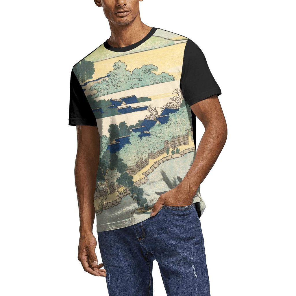 Japanese Ukiyo Art 3D Printed Men's Polyester Crewneck Travel Short Sleeve White-251 T-Shirt