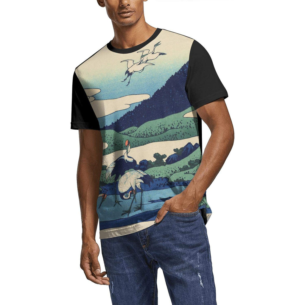 Japanese Ukiyo Art 3D Printed Men's Popular Round Neck Sport Short Sleeve White-204 T-Shirt