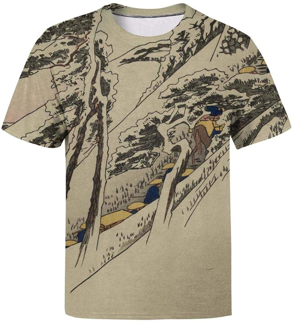 Japanese Ukiyo Art 3D Printed Men's Sport O Neck Sport Short Sleeve White-102 T-Shirt