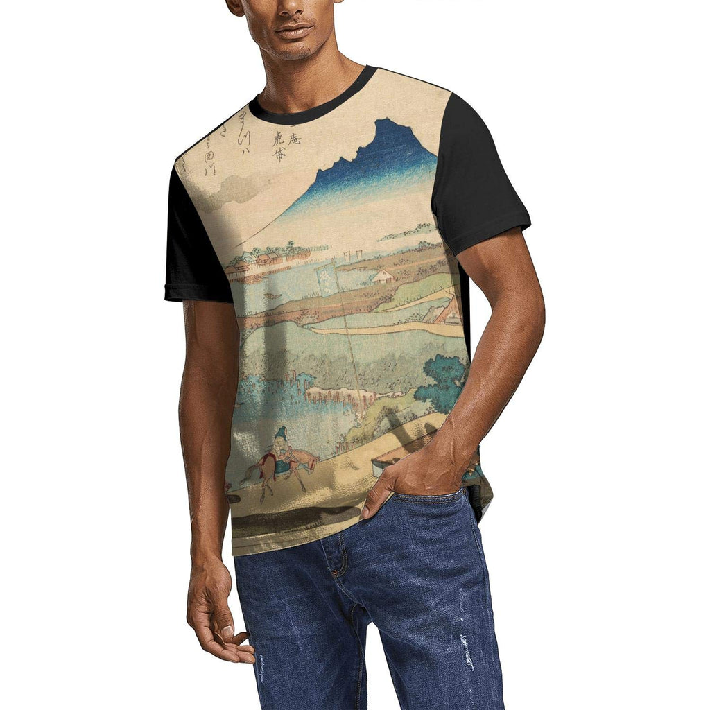 Japanese Ukiyo Art 3D Printed Men's Sport Round Neck Sport Short Sleeve White-246 T-Shirt