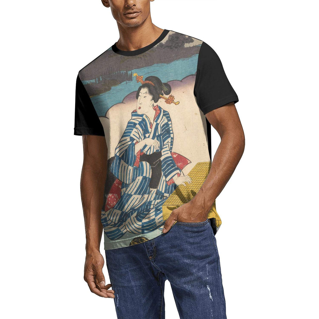 Japanese Ukiyo Art 3D Printed Men's Stylish Crew Neck Travel Short Sleeve White-139 T-Shirt