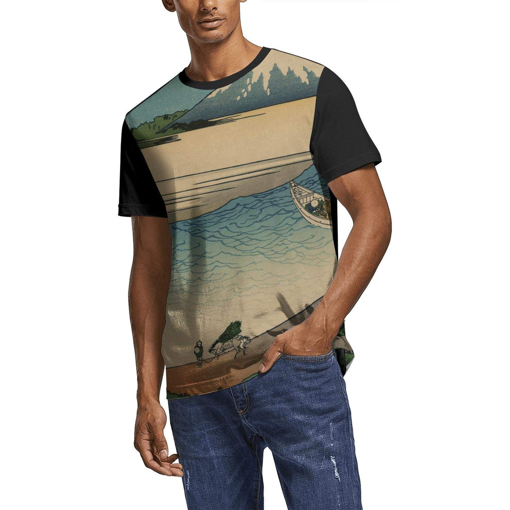 Japanese Ukiyo Art 3D Printed Men's Trendy O Neck Softball Short Sleeve White-235 T-Shirt
