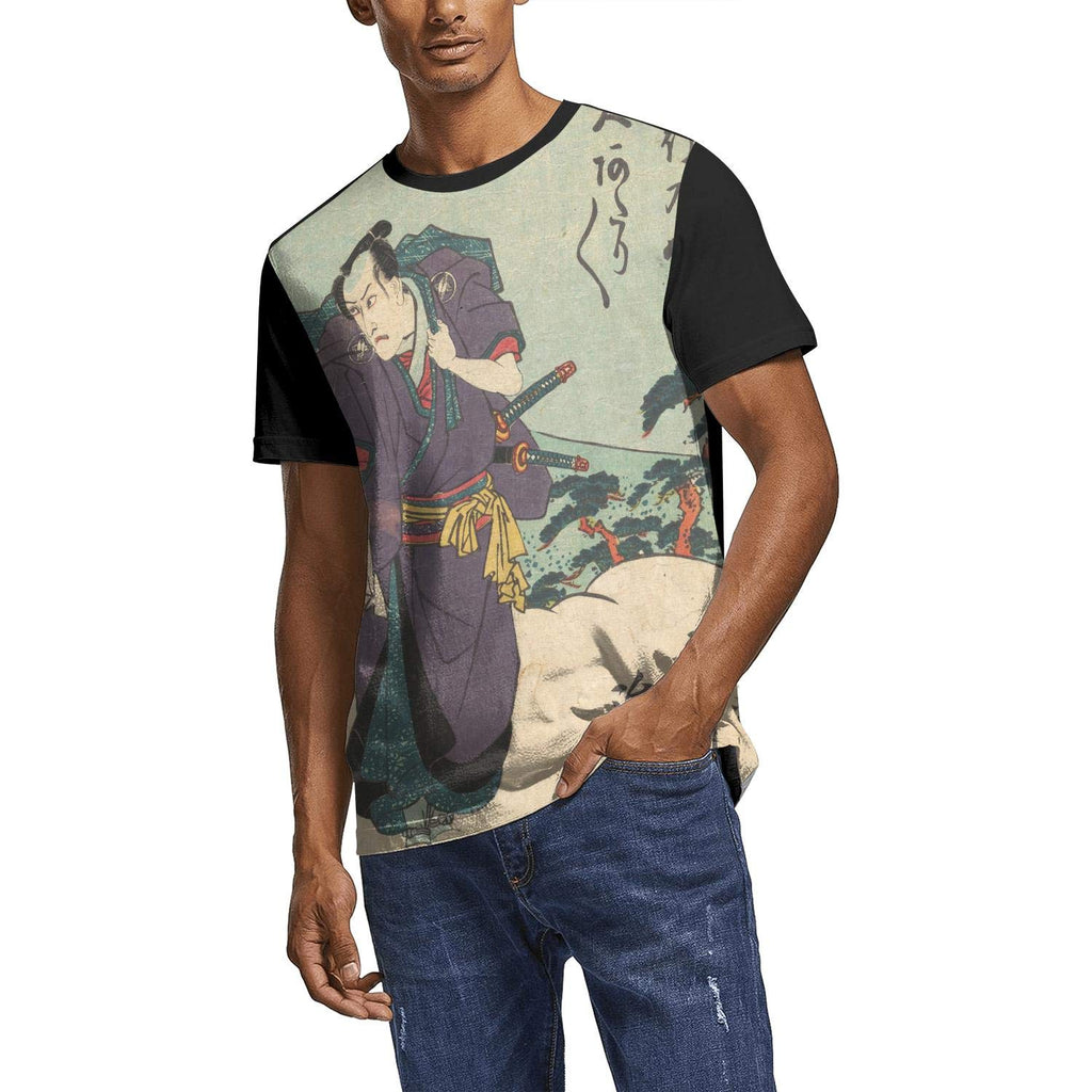 Japanese Ukiyo Art 3D Printed Men's Unique O Neck Golf Short Sleeve White-144 T-Shirt