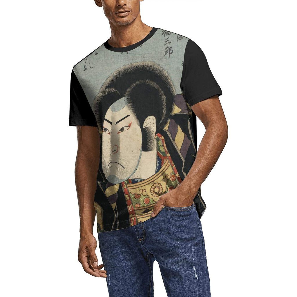 Japanese Ukiyo Art 3D Printed Men's Vintage Crew Neck Golf Short Sleeve White-156 T-Shirt