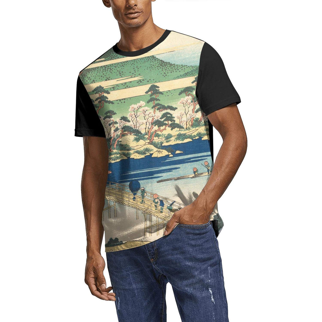 Japanese Ukiyo Art 3D Printed Mens Basic Crew Neck Golf Short Sleeve White-256 T-Shirt