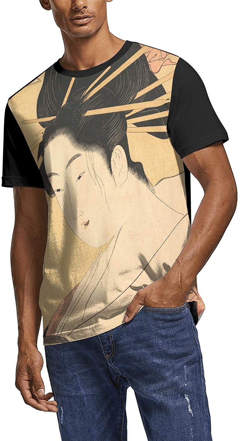 Japanese Ukiyo Art 3D Printed Mens Comfy Crewneck Travel Short Sleeve White-249 T-Shirt