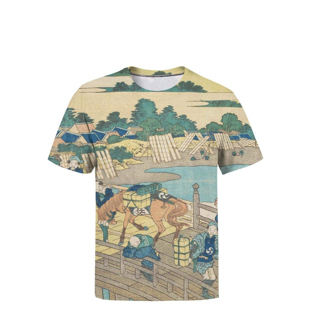 Japanese Ukiyo Art 3D Printed Mens Cool Round Neck Tennis Short Sleeve White-104 T-Shirt