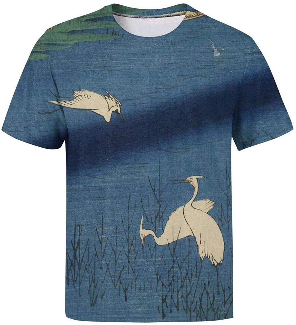 Japanese Ukiyo Art 3D Printed Mens Cute Round Neck Golf Short Sleeve White-73 T-Shirt