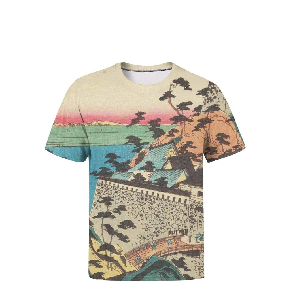 Japanese Ukiyo Art 3D Printed Mens Design Crew Neck Baseball Short Sleeve White-114 T-Shirt