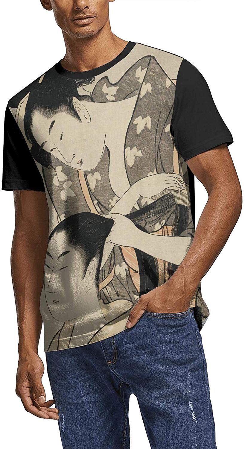 Japanese Ukiyo Art 3D Printed Mens Fan Crewneck Athletic Short Sleeve White-271 T-Shirt