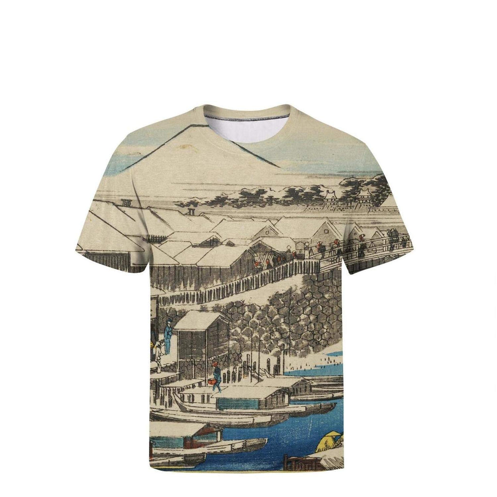 Japanese Ukiyo Art 3D Printed Mens Fashion Crewneck Softball Short Sleeve White-35 T-Shirt