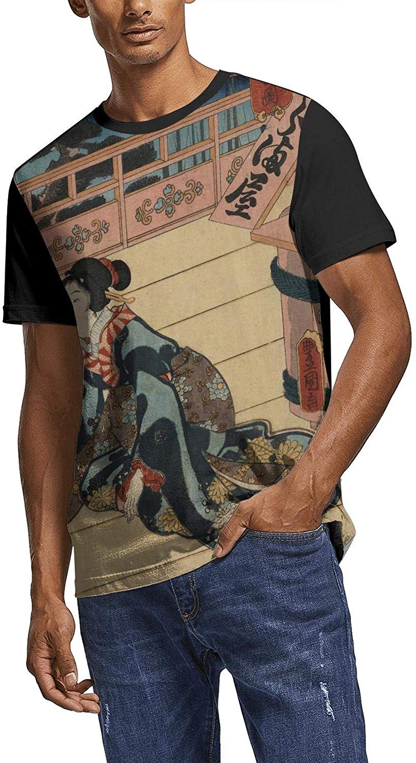 Japanese Ukiyo Art 3D Printed Mens Funky O Neck Athletic Short Sleeve White-213 T-Shirt