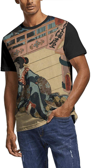 Japanese Ukiyo Art 3D Printed Mens Funky O Neck Athletic Short Sleeve White-213 T-Shirt
