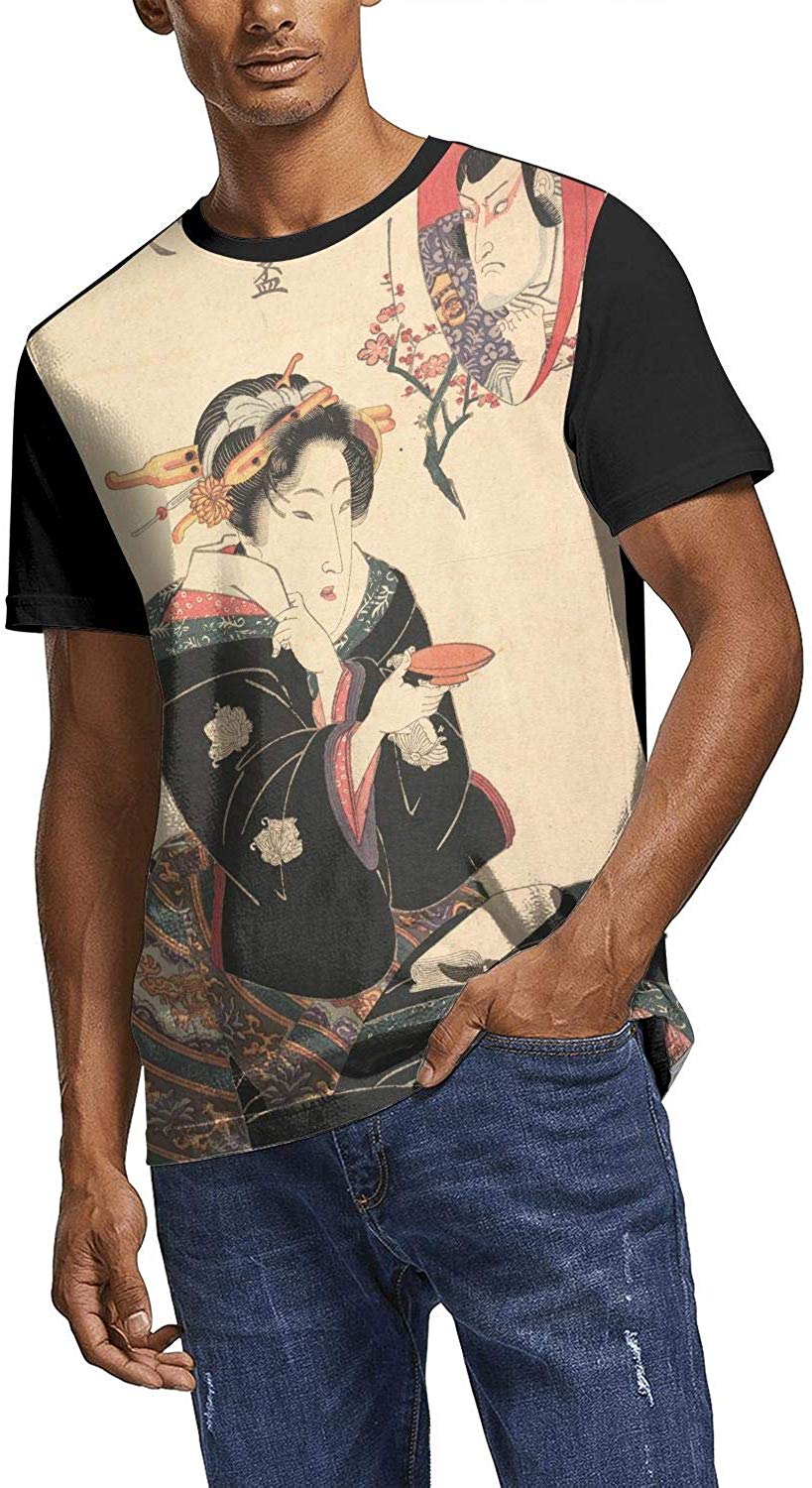 Japanese Ukiyo Art 3D Printed Mens Funny O Neck Baseball Short Sleeve White-171 T-Shirt
