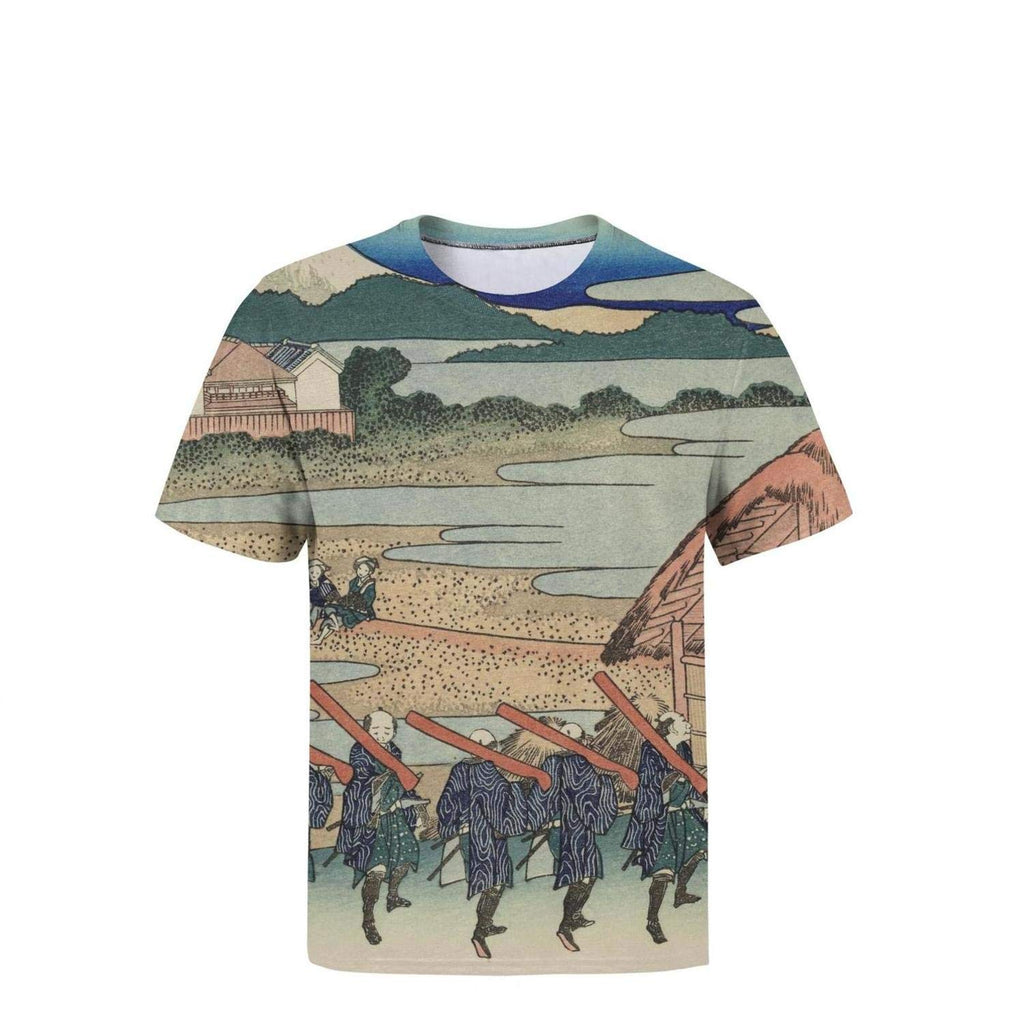 Japanese Ukiyo Art 3D Printed Mens Graphic Round Neck Tennis Short Sleeve White-93 T-Shirt