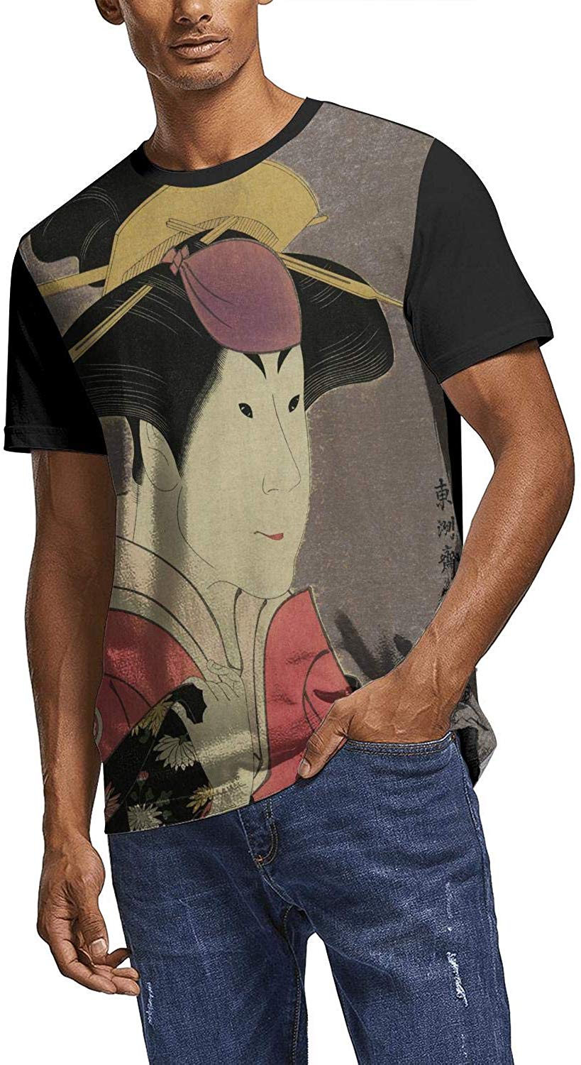 Japanese Ukiyo Art 3D Printed Mens Humorous Round Neck Softball Short Sleeve White-197 T-Shirt