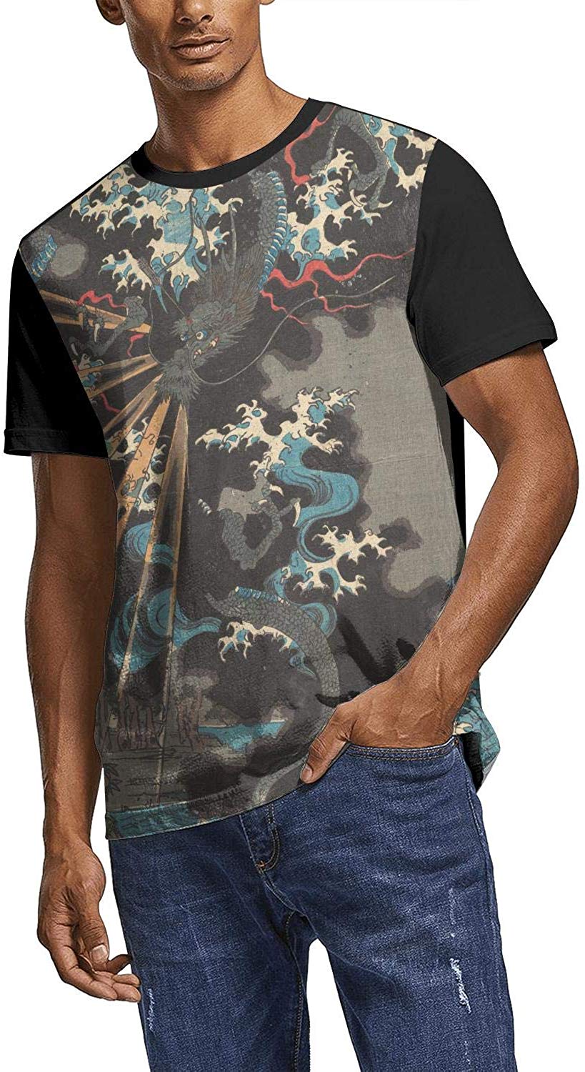 Japanese Ukiyo Art 3D Printed Mens Political Round Neck Athletic Short Sleeve White-149 T-Shirt
