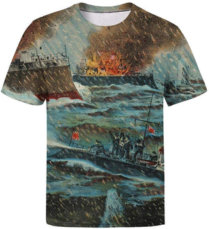 Japanese Ukiyo Art 3D Printed Mens Polyester Crew Neck Athletic Short Sleeve White-3 T-Shirt