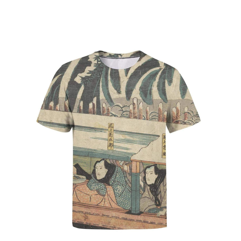 Japanese Ukiyo Art 3D Printed Mens Polyester Crewneck Tennis Short Sleeve White-9 T-Shirt